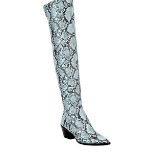 NWT Gianni Bini Alyiraa Snake Print Over-The-Knee Boots Size 6.5